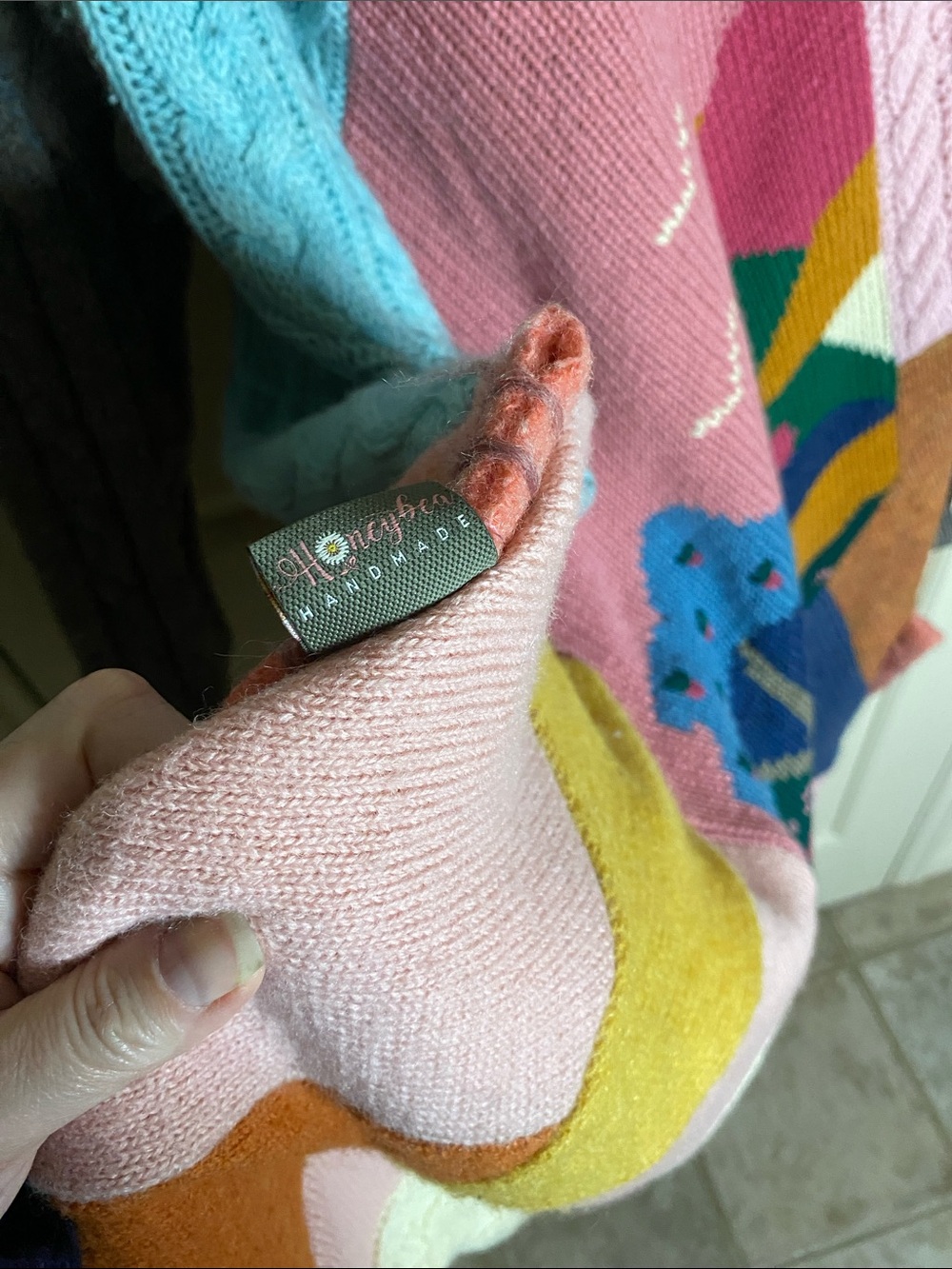 Colorblock Patchwork Long Cardigan Sweater - Picture 5 of 10